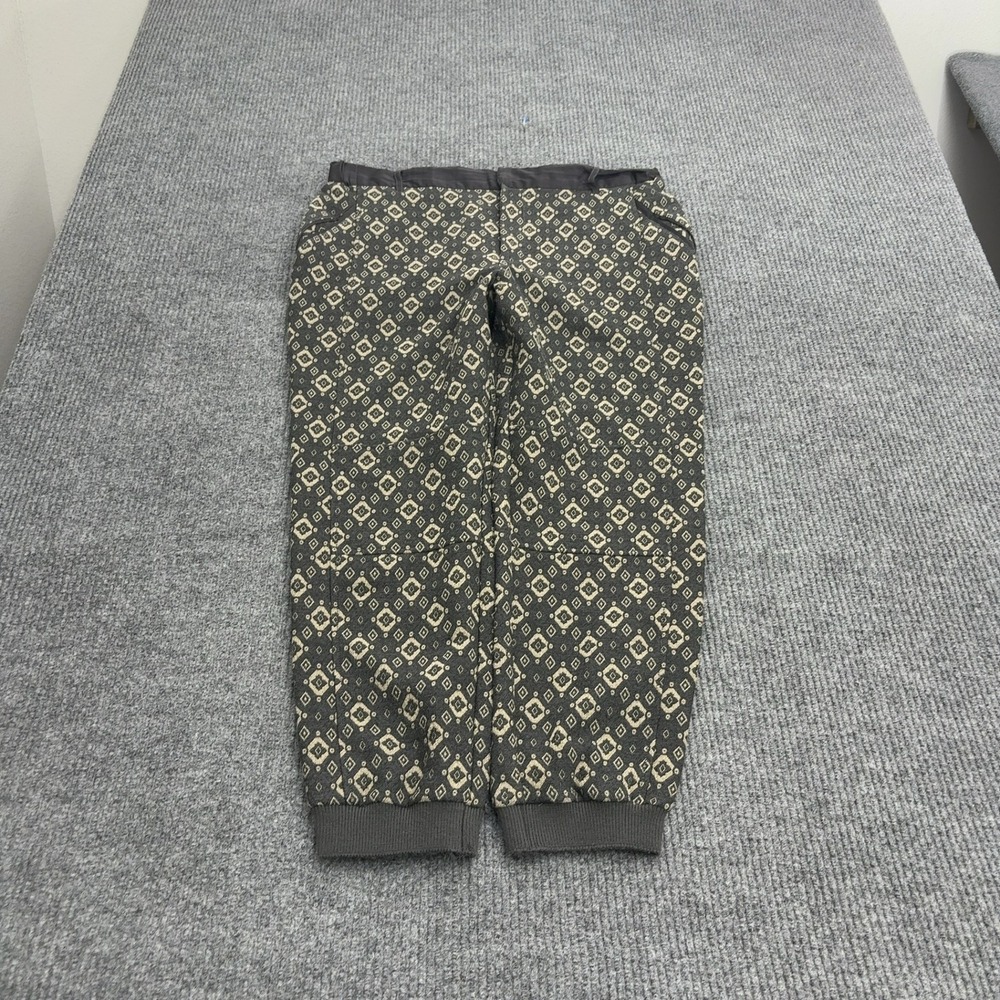 Cartonnier Pants Women L Grey Polyester Geometric Diamond Jogger Boho Casual